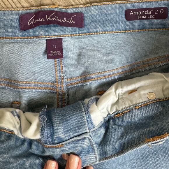 Gloria Vanderbilt Amanda Jeans Women’s 18 Skinny Stretch Boho - Picture 3 of 12